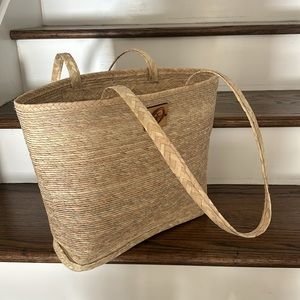 Vintage straw bag tote 👜 13 x 11.5 x 6